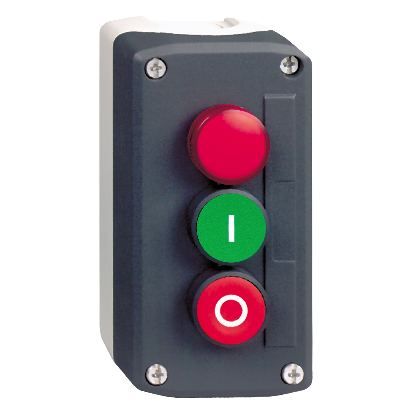 Schneider Electric-XALD363G-Harmony boite - 3 boutons poussoirs Ø22 - vert /rouge/voyant rouge