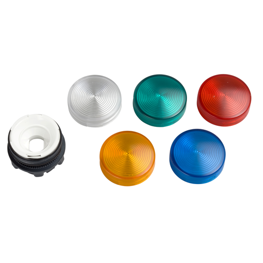 Schneider Electric-ZB5AV003S-Harmony XB5 - tête voyant lumineux DEL - Ø22 - strié - pour étiq - 5 coul