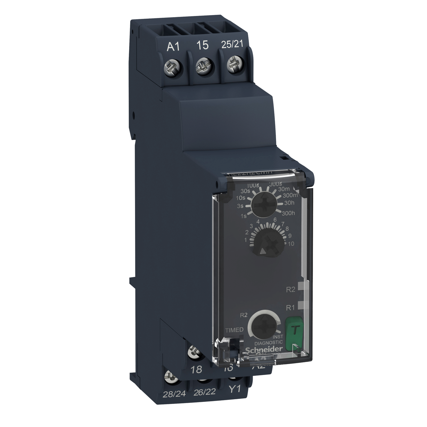 Schneider Electric-RE22R2CMR-Harmony Time RE22 - relais tempo - 2OF - C Ct - 1s à 300h - 24V à 240VACDC