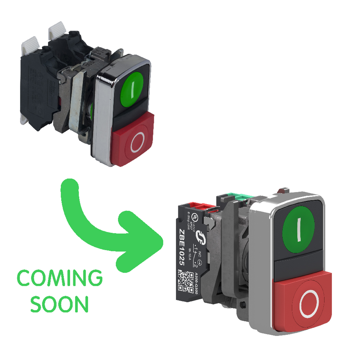 Schneider Electric-XB4BL734155-Harmony - Bouton double touche metal complet - raccordement push in