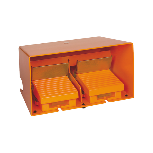 Schneider Electric-XPER5110D-Preventa XPER - inter. à pied - double - avec capot - métal.- orange - 4O+4F