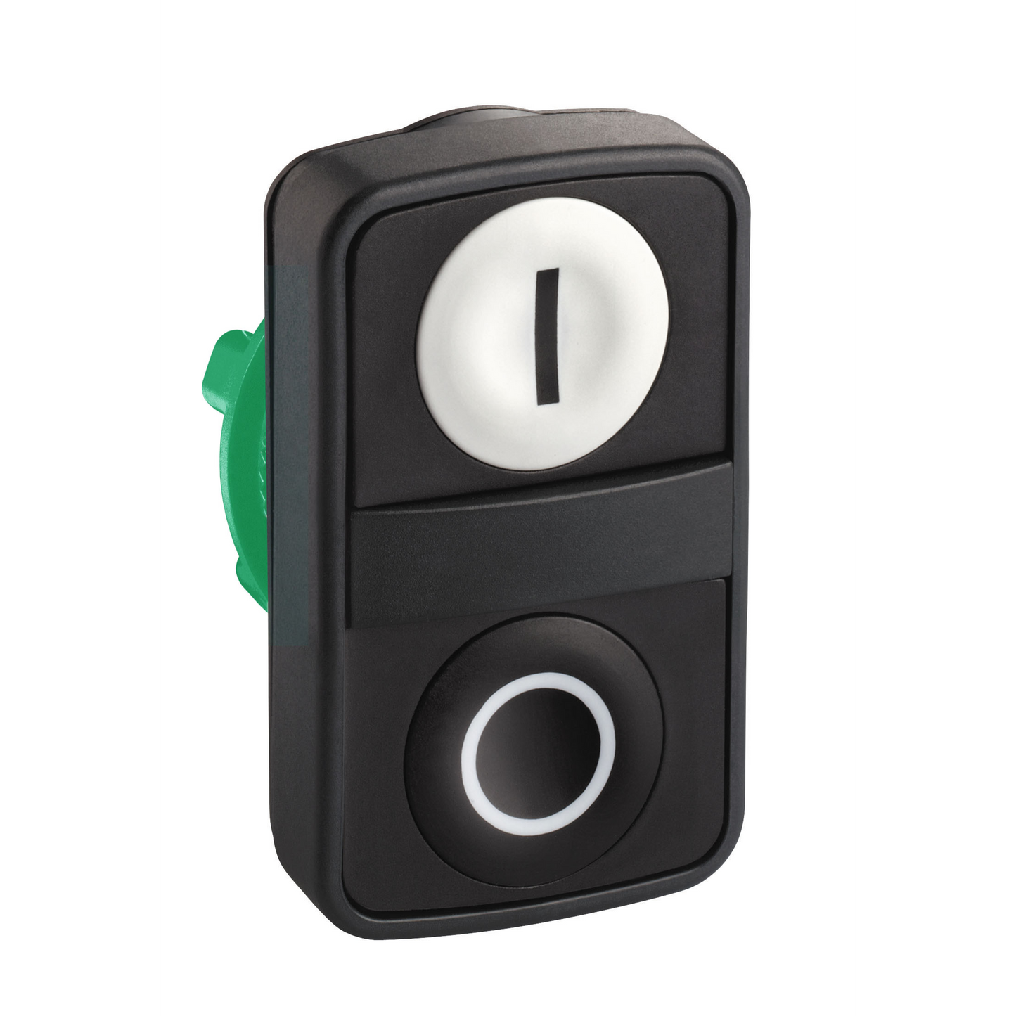 Schneider Electric-ZB5AA7121-Harmony tête bt-pous double touche - Ø22 - blanc + noir - E - S - IP66, IP69 K