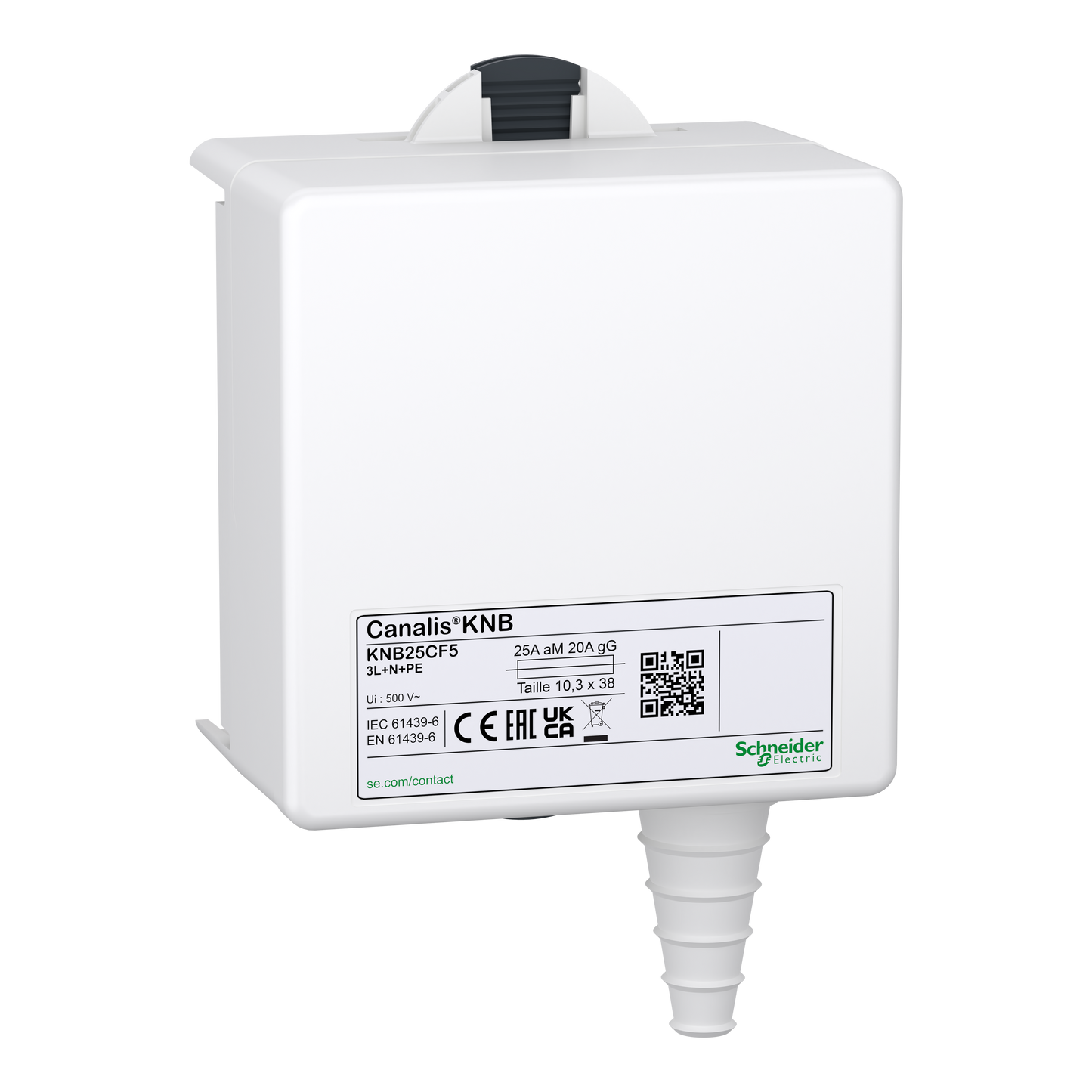 Schneider Electric-KNB25CF5-Canalis KNA - connecteur de dérivation fus. - 25A - 10x38 - 3L+N+PE - NF