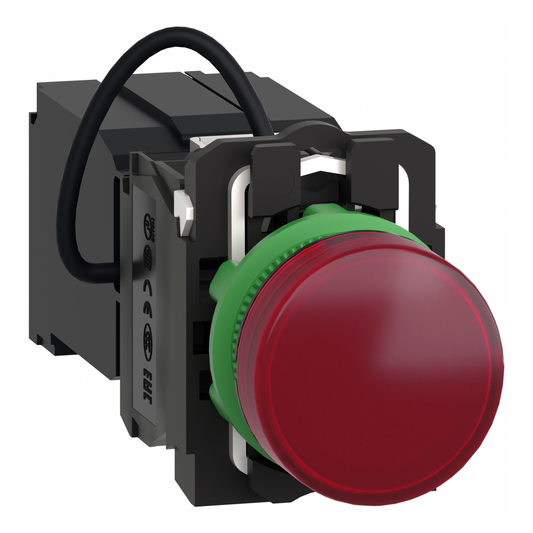 Schneider Electric-XB5AV5B4-Harmony XB5 - voyant lumineux DEL - Ø22 - rouge - alim transfo 400V - vis étrier