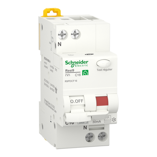 Schneider Electric-R9PDCF16-Resi9 - disjoncteur différentiel - 1P+N - 16A - 30mA - courbe C - type Fsi
