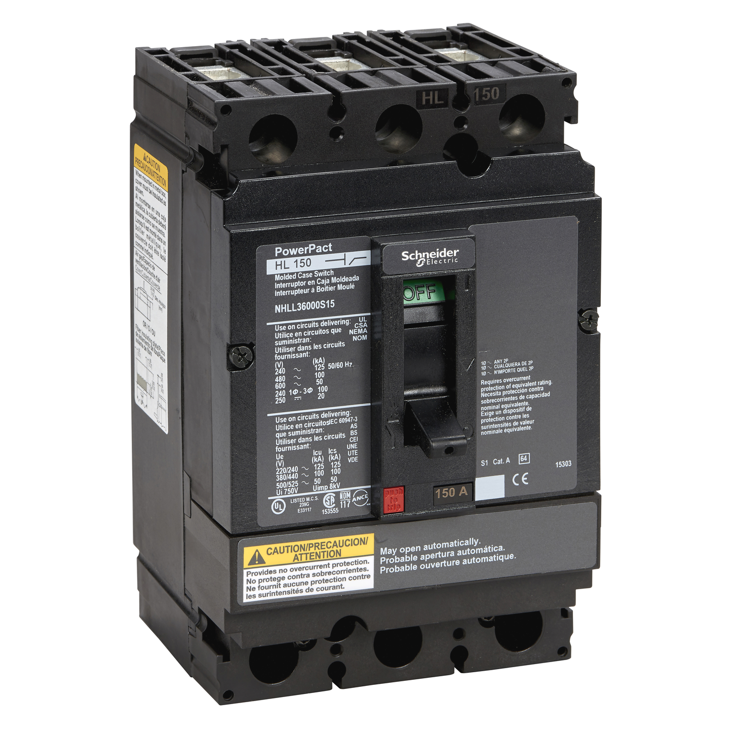 Schneider Electric-NHLL36000S15-PowerPact - interrupteursectionneur - avec bornes - 150 A - 3P