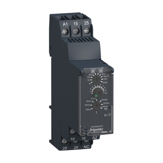 Schneider Electric-RE22R2QTMR-Harmony Time RE22 - relais tempo - 2OF - Qt - 1s à 300h - 24V à 240VACDC