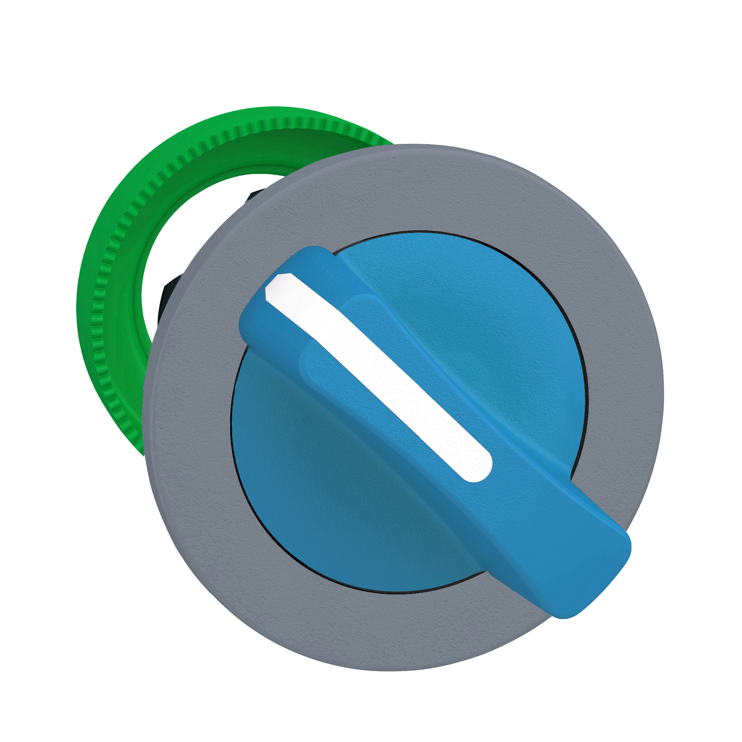 Schneider Electric-ZB5FD206C0-Harmony XB5 - tête bouton tournant - Ø22 - col flush grise - 2 pos fixes - bleu