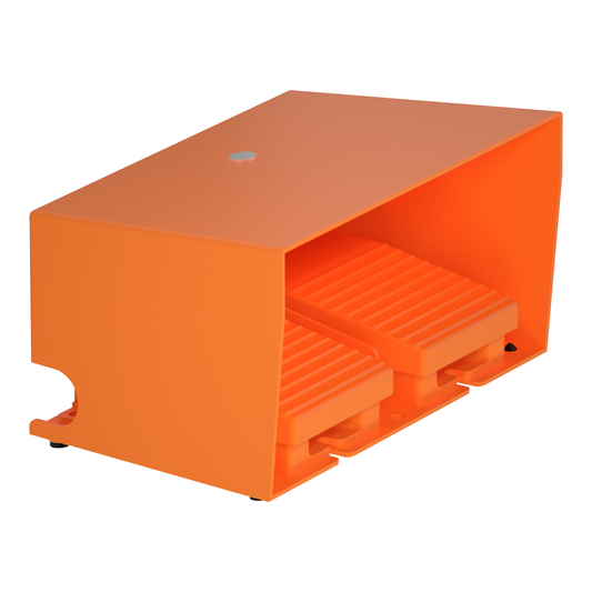 Schneider Electric-XPER3100D-Preventa XPER - inter. à pied - double - avec capot - métal.- orange - 2O+2F
