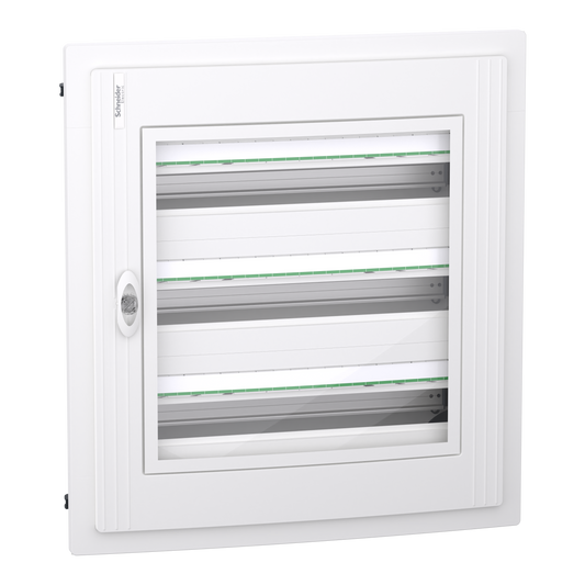 Schneider Electric-LVSXH324-PrismaSeT XS - Coffret plastique encastré 3 rang. 24 modules - avec porte transp
