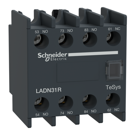Schneider Electric-LADN31R-TeSys D - bloc contacts aux frontaux - 3F+1O - bornes vis-étriers - 17V/1mA