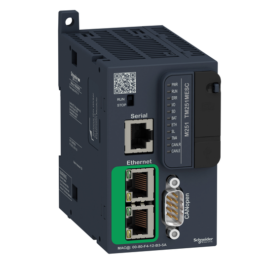 Schneider Electric-TM251MESC-Modicon M251, contrôleur, ports Ethernet+CANopen maître+série, 24VCC