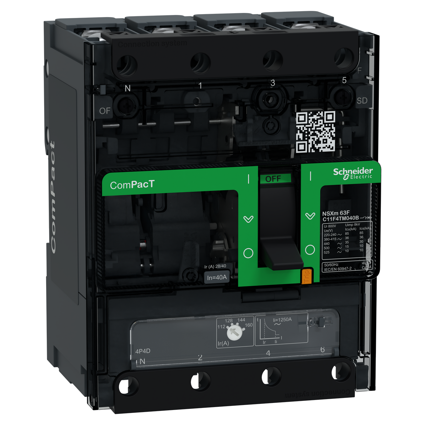 Schneider Electric-C11F4TM040B-NSXmF DISJ 4P4D TMD 40A COSSE