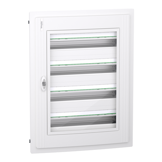 Schneider Electric-LVSXH424-PrismaSeT XS - Coffret plastique encastré 4 rang. 24 modules - avec porte transp