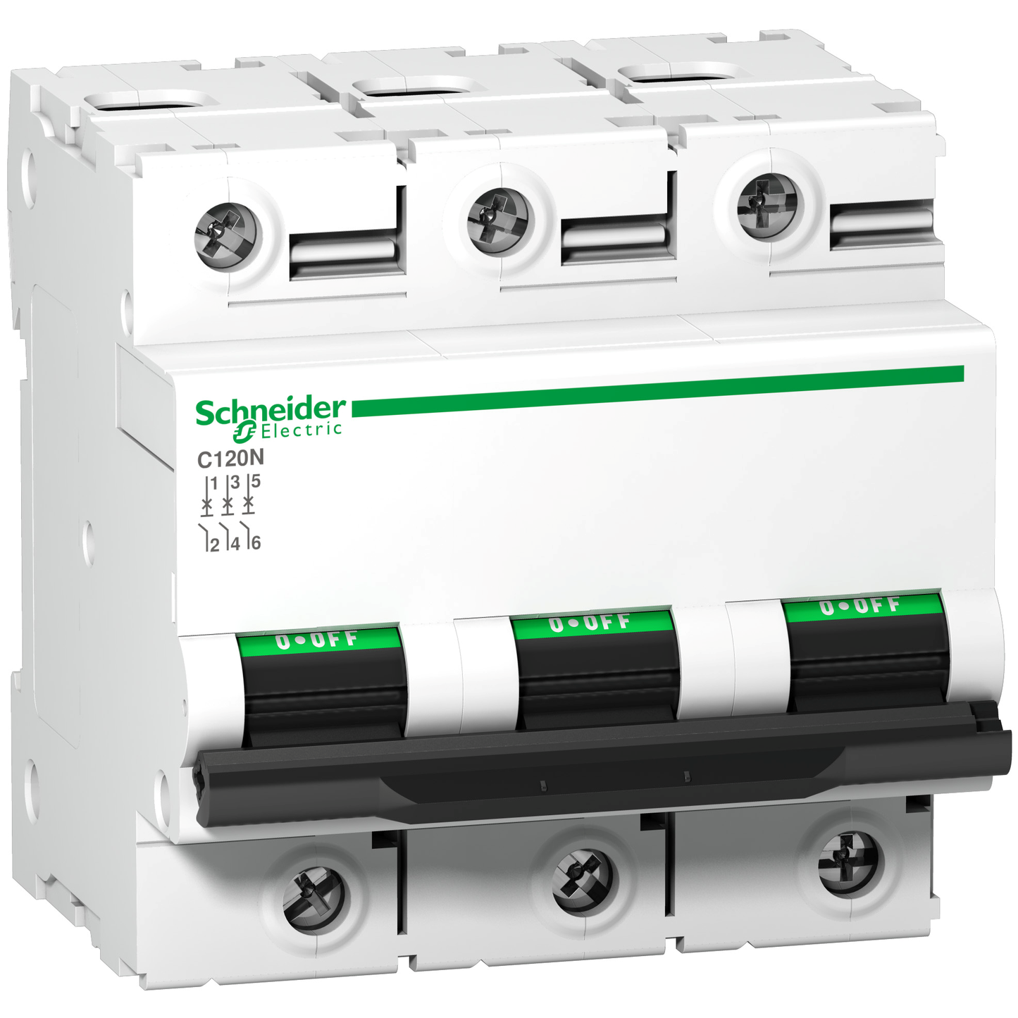 Schneider Electric-A9N18387-Acti9 C120N - Disjoncteur Modulaire 3P 80 A, courbe D, 10 kA