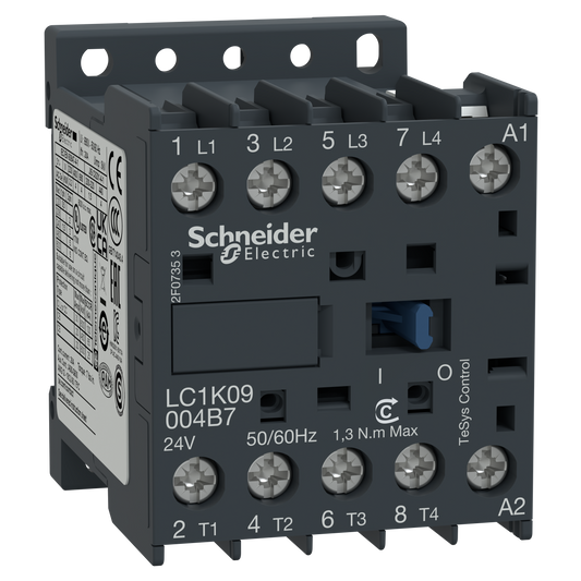 Schneider Electric-LC1K09004E7-TeSys LC1K - contacteur - 4P - AC-1 440V - 20A - bobine 48Vca