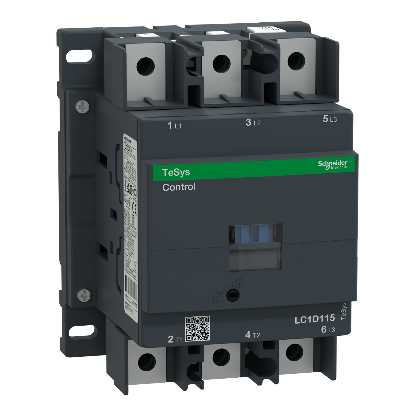 Schneider Electric-LC1D1156FE7-TeSys LC1D - contacteur - 3P - AC-3 440V - 115A - bobine 115Vca