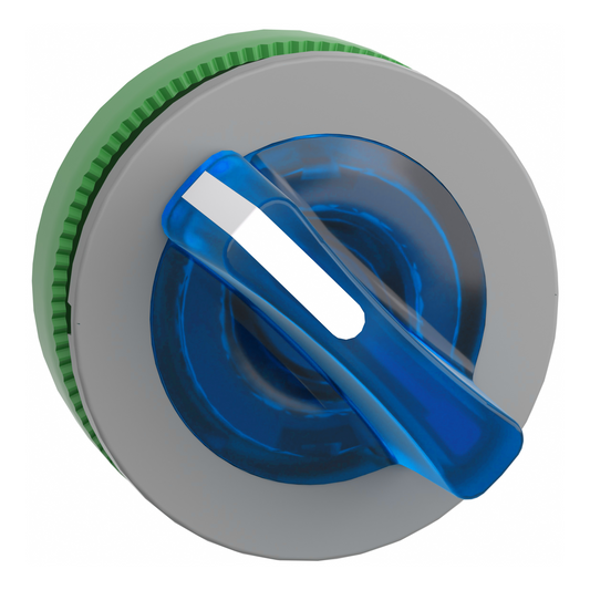 Schneider Electric-ZB5FK1263C0-Harmony XB5 - tête bouton tourn lum - Ø22 - col flush grise - 2 pos fix - bleu