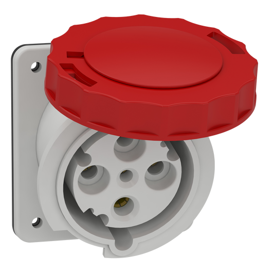 Schneider Electric-81282-Mureva - socle de prise industrielle - CEE 63A 4P 380V 6U - inclinée - IP67