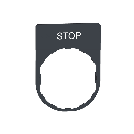 Schneider Electric-ZBYP2304-Harmony - plaque de légende - Stop - Tête standard - Anglais