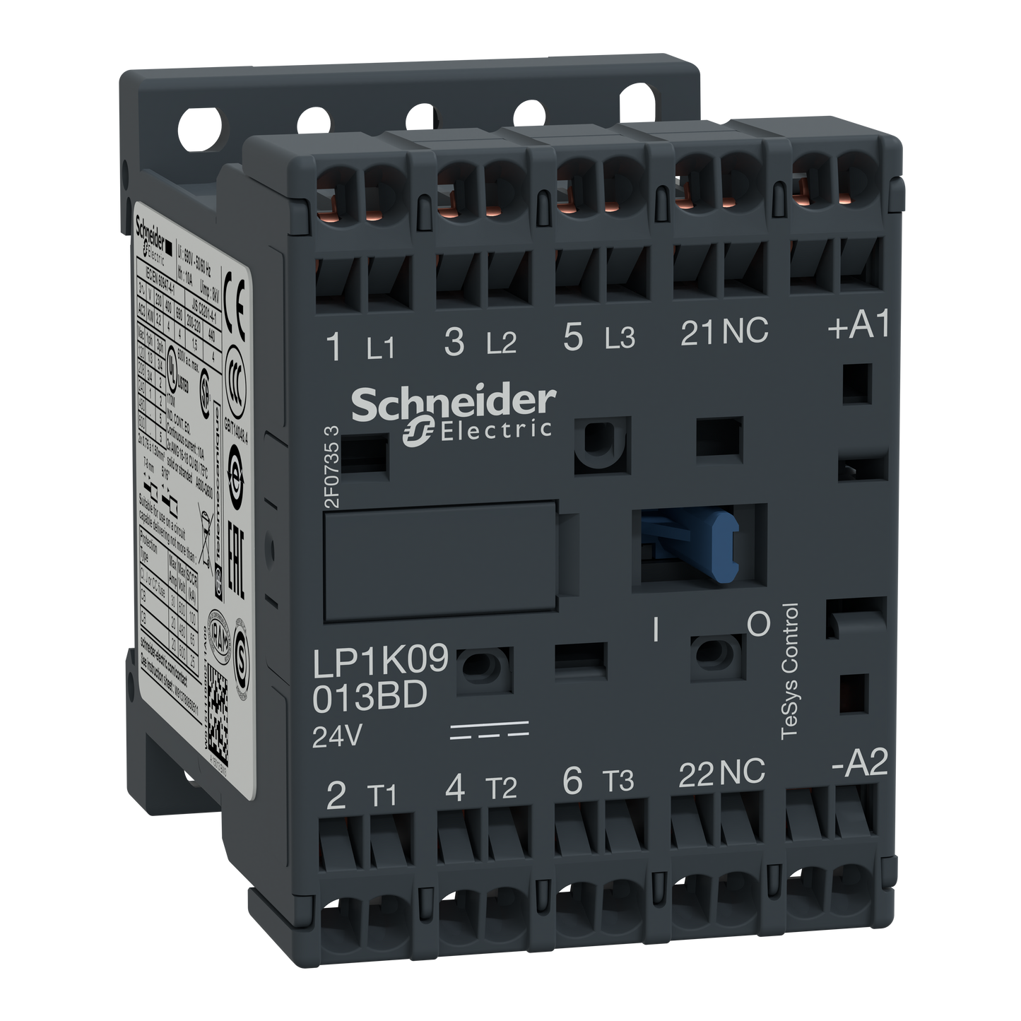 Schneider Electric-LP1K09013BD-TeSys LP1K - contacteur - 3P - AC-3 440V - 9A - bobine 24Vcc