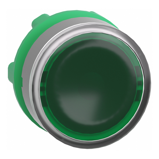 Schneider Electric-ZB5AA38C0-Harmony XB5 - tête de bouton poussoir lumin - Ø22 - col grise - pour étiq - vert