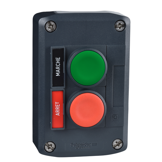 Schneider Electric-XALD211-Harmony boite - 2 boutons poussoirs Ø22 - vert /rouge