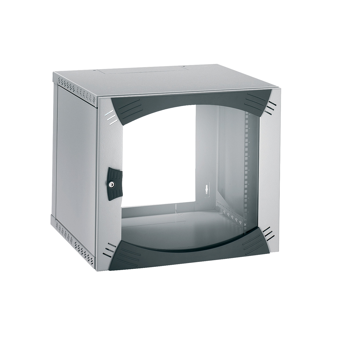 Schneider Electric-NSYOPB9U5F-Actassi Coffret mural OPB 9U L600 P500 châssis fixe 19P - porte vitrée - R7035