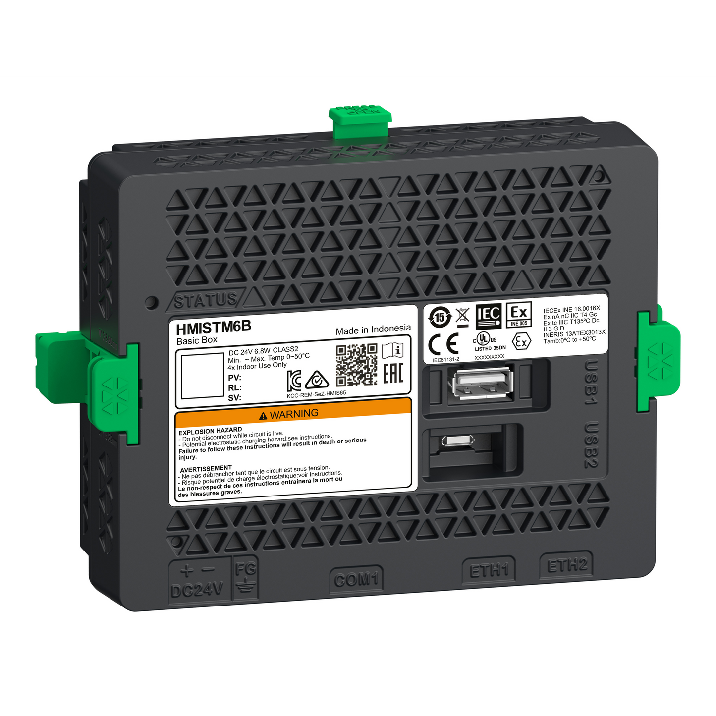 Schneider Electric-HMISTM6B-Harmony HMI - module box com1 RS232/RS485(RJ45) - Ethx2 - USB - 24Vcc - pce déta