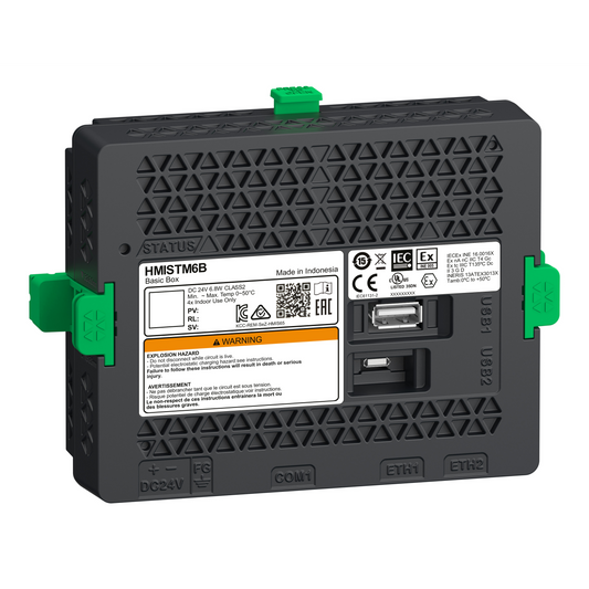 Schneider Electric-HMISTM6B-Harmony HMI - module box com1 RS232/RS485(RJ45) - Ethx2 - USB - 24Vcc - pce déta
