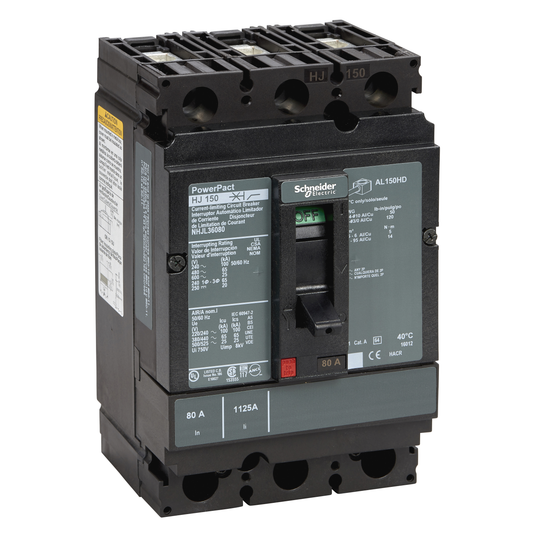 Schneider Electric-NHJL36080-PowerPact H - disjoncteur 150A - avec bornes - 65kA - TMD - 80A - 3P 3d