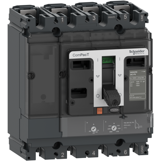 Schneider Electric-C16F4TM125D1-ComPacT NSX125 DC PV - Disjoncteur - TM-DC PV 125A - 4P4D - 10kA - montage fixe