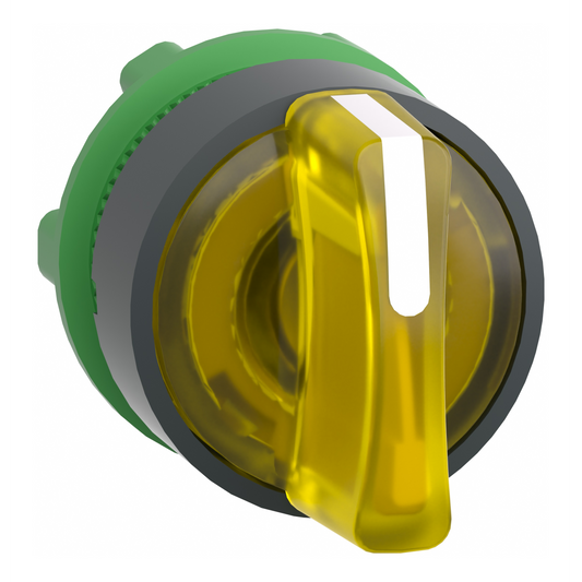 Schneider Electric-ZB5AK1383-Harmony XB5 - tête bouton à manette lumineux - Ø22 - 3 pos fix - jaune