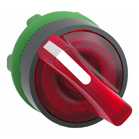 Schneider Electric-ZB5AK1243-Harmony XB5 - tête bouton à manette lumineux - Ø22 - 2 pos fix - rouge