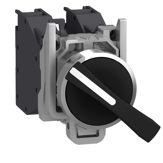 Schneider Electric-XB4BJ21GEX-Harmony XB4 - bouton à crosse Atx - Ø22 - 2 pos fix - noir - 1F - vis étrier