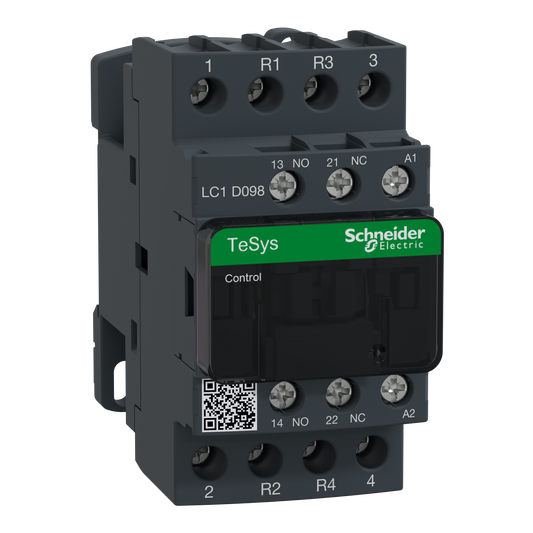 Schneider Electric-LC1D098E7-TeSys LC1D - contacteur - 4P (2F+2O) - AC-1 440V - 20A - bobine 48Vca