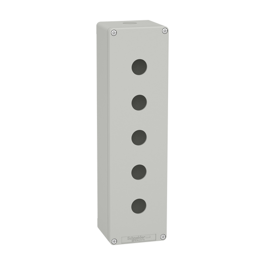Schneider Electric-XAPD5505-Boite métal vide grise - M32 x1 - 5 trous 22 mm - 85x310x77 mm