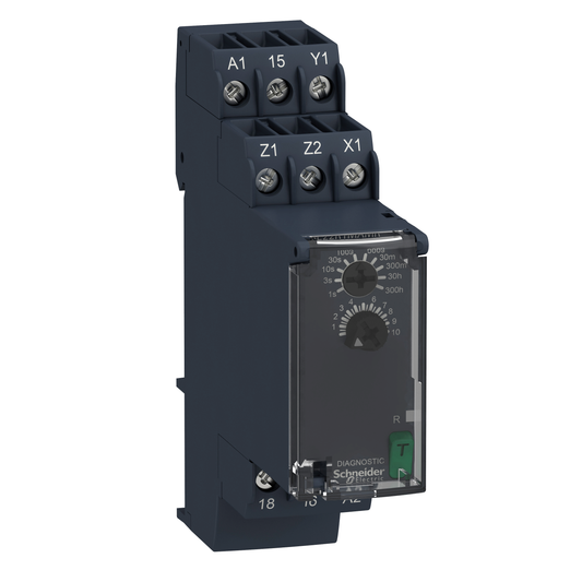 Schneider Electric-RE22R1MAMR-Harmony Time RE22 - relais tempo - 1OF - A At Aw - 1s à 300h - 24V à 240VACDC