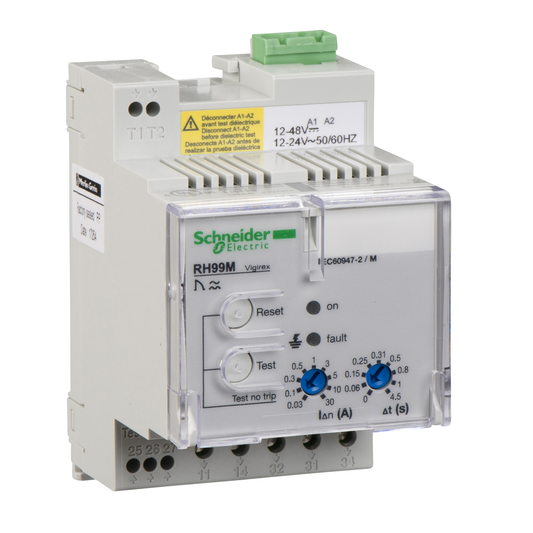 Schneider Electric-56170-Vigirex RH99M 12-24VAC/12-48VCC sensibilité 0,03-30A réarmement manuel