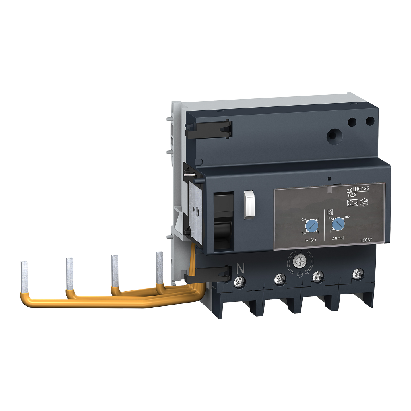 Schneider Electric-19054-Acti9 Vigi NG125 - Bloc diff. 400Vca (Ph/Ph) - 4P - 63A - 300/3000mA - Type A