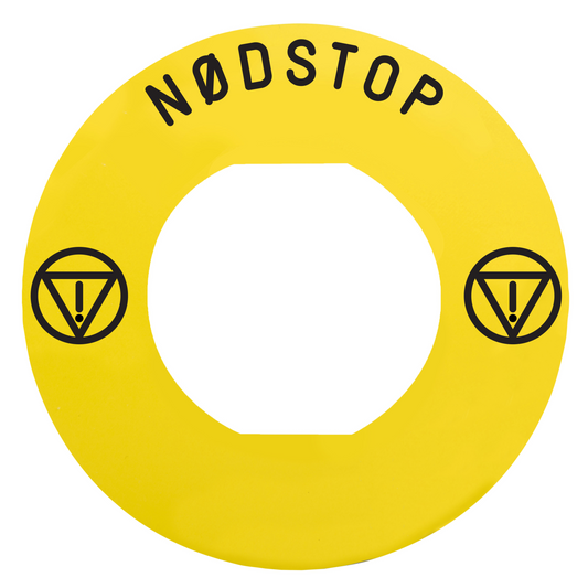 Schneider Electric-ZBY9830M-Harmony - étiquette plate - jaune - 'NODSTOP' - Ø60 - pour ZBZ1605