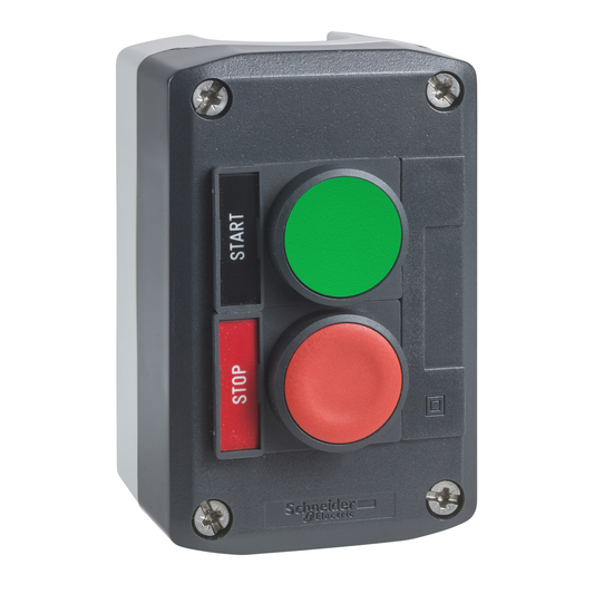 Schneider Electric-XALD211H29-Harmony boite - 2 boutons poussoirs Ø22 - vert /rouge