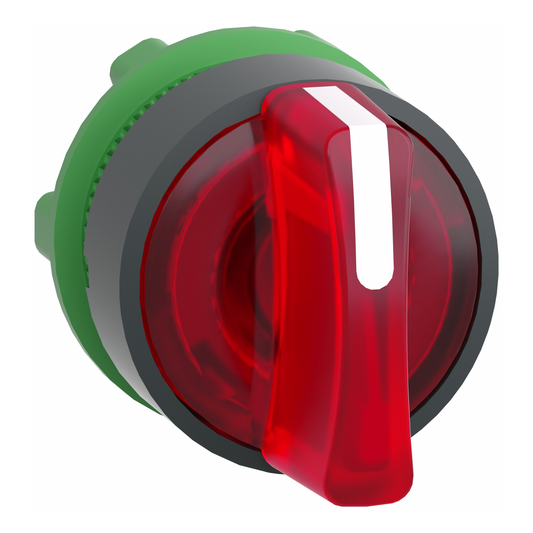 Schneider Electric-ZB5AK1843-Harmony XB5 - tête bouton à manette lumineux - Ø22 - 3 pos rap DC - rouge