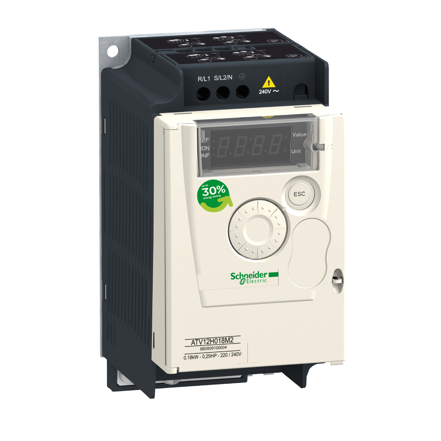 Schneider Electric-ATV12H037M3-Altivar ATV12 - variateur de vit. - 0,37kW 0,55CV - 200..240V - 3ph - radiateur