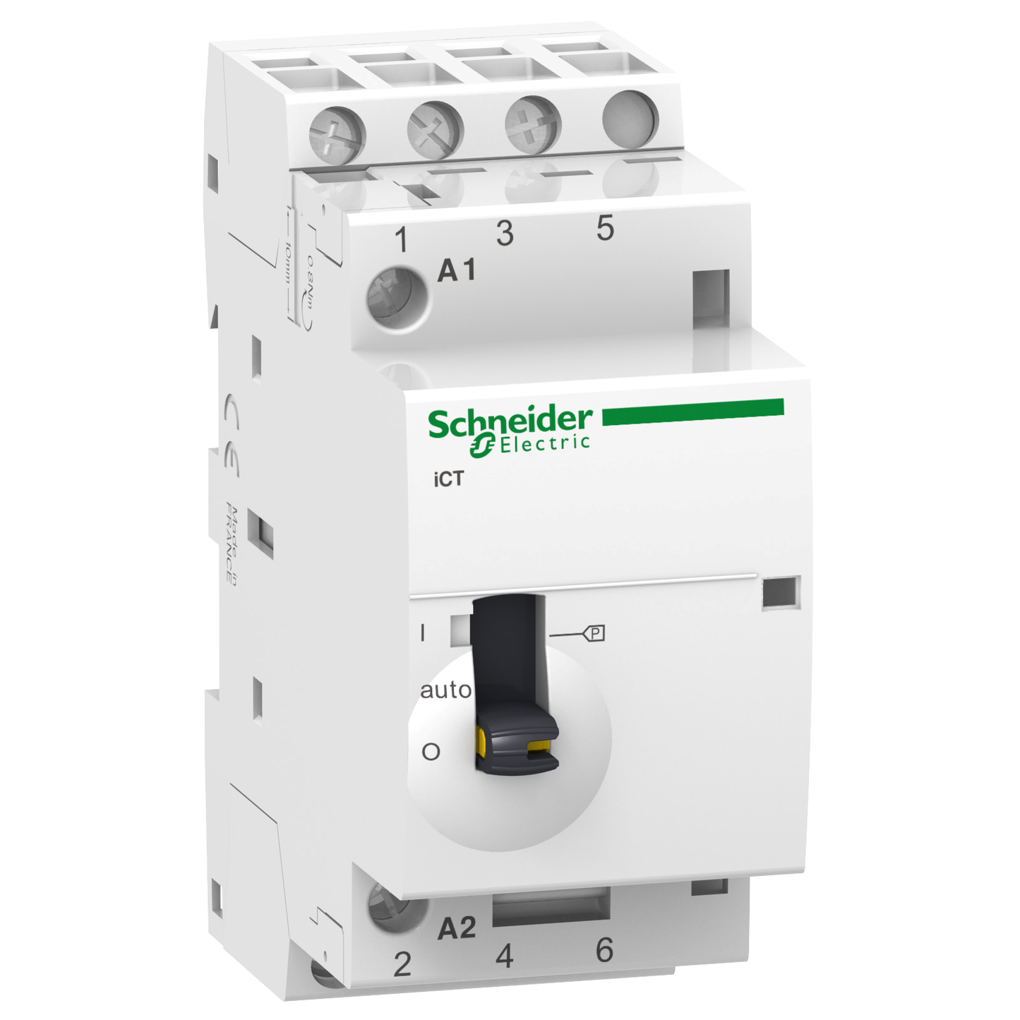 Schneider Electric-A9C21833-Acti9 iCT - Contacteur à commande manuelle - 3P - 25A - 3NO - 220/240Vca - 50Hz