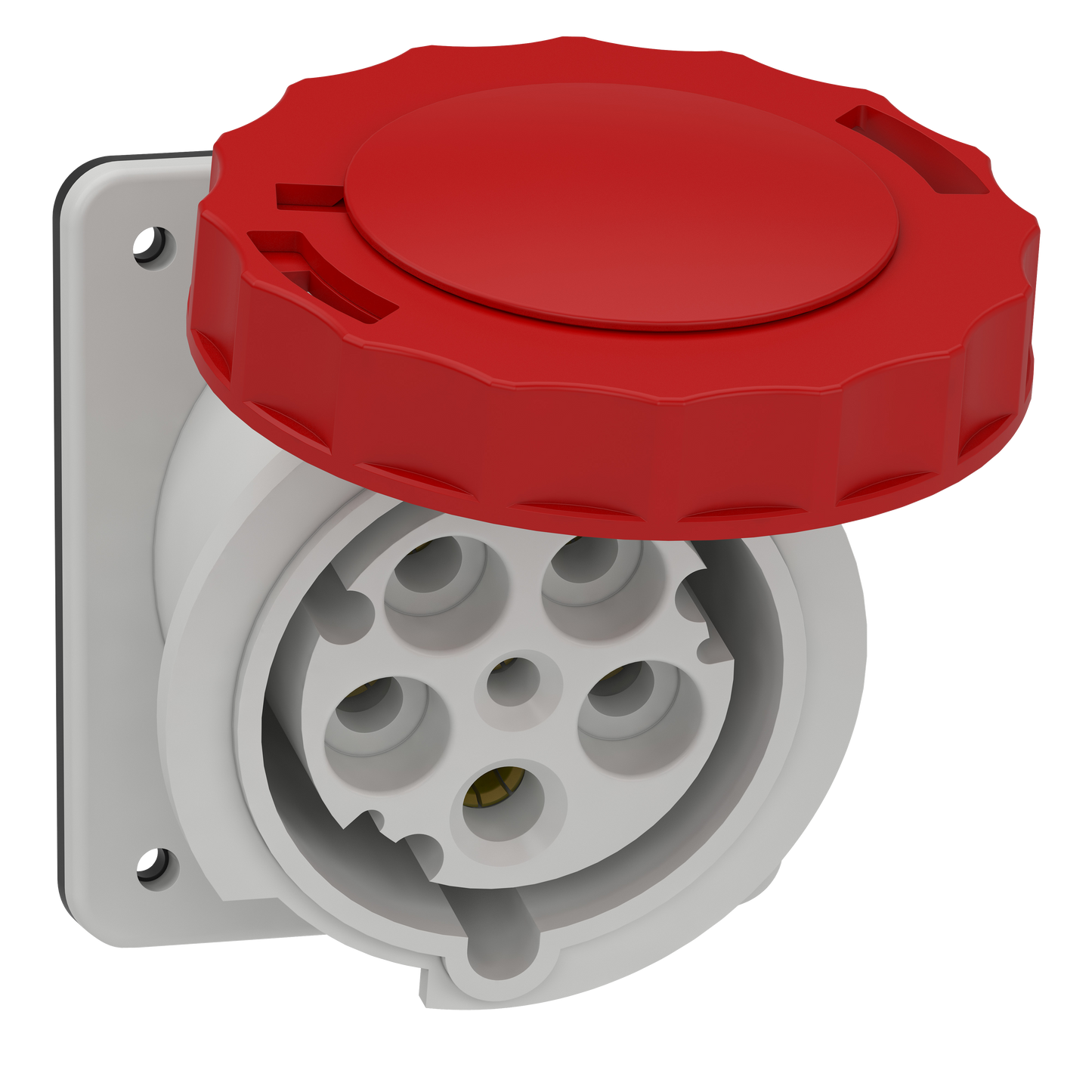 Schneider Electric-81283-Mureva - socle de prise industrielle - CEE 63A 5P 380V 6U - inclinée - IP67