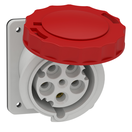 Schneider Electric-81283-Mureva - socle de prise industrielle - CEE 63A 5P 380V 6U - inclinée - IP67