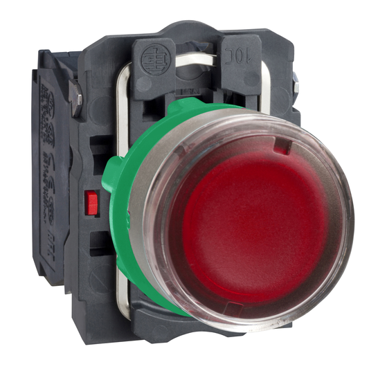 Schneider Electric-XB5AW34B5C0-Harmony XB5 - bouton poussoir lum - Ø22 - col grise - rouge - 1O+1F - 24V