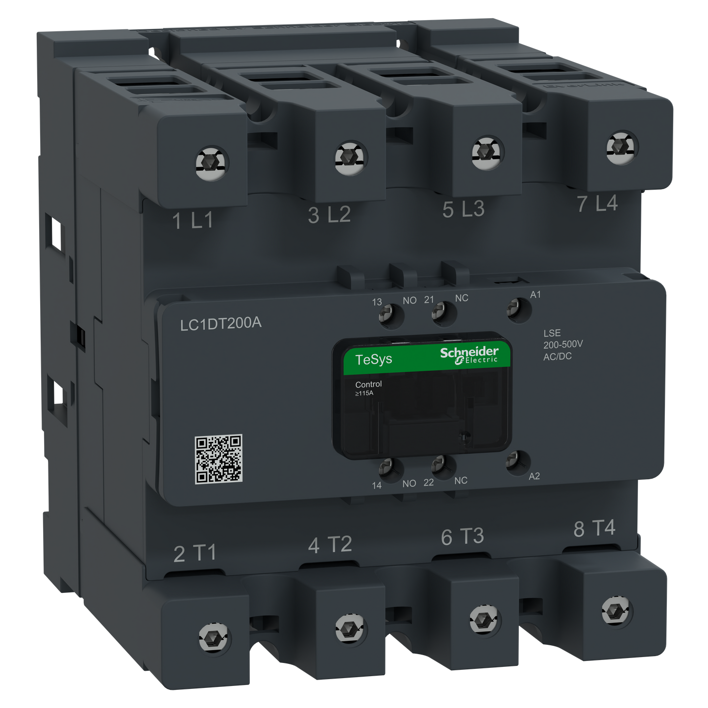 Schneider Electric-LC1DT200ALSE-TeSys Deca Advanced - CTR Deca 200A 4P 200-500V ACDC EvLk