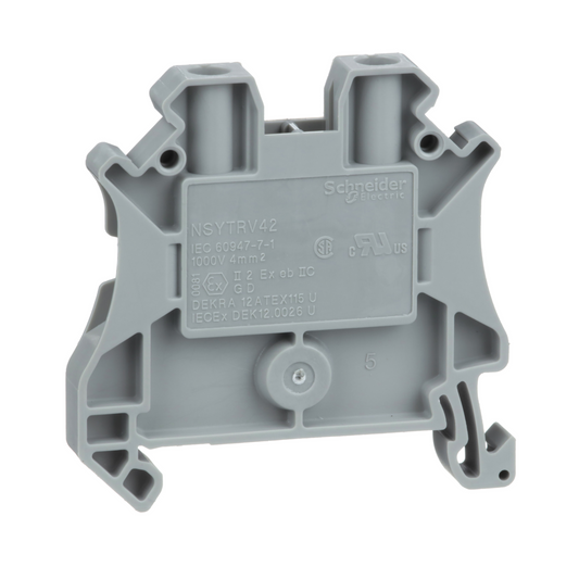 Schneider Electric-NSYTRV42-Borne à vis - passant - 2 points - 4mm² - gris